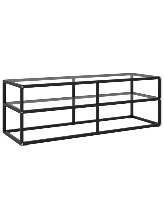 TV stolek černý s tvrzeným sklem 120 x 40 x 40 cm