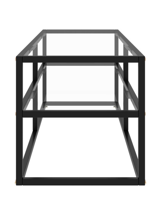 TV stolek černý s tvrzeným sklem 120 x 40 x 40 cm