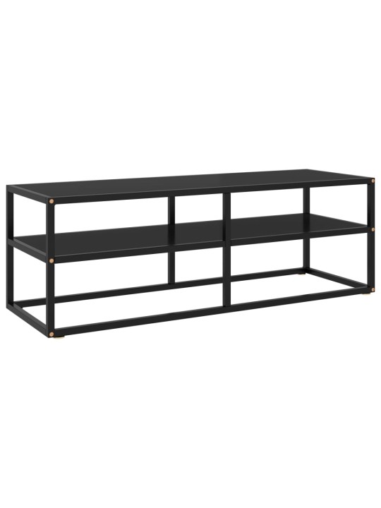 TV stolek černý s černým sklem 120 x 40 x 40 cm