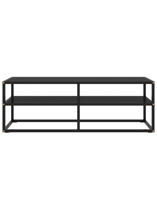 TV stolek černý s černým sklem 120 x 40 x 40 cm