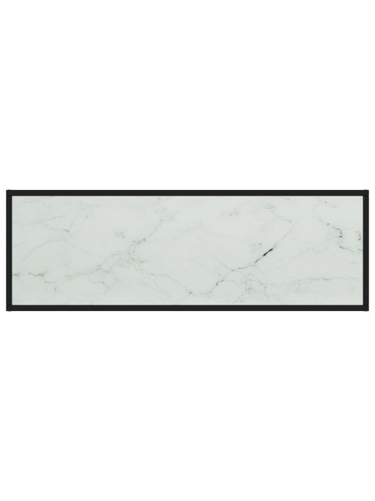 TV stolek černý s bílým mramorovým sklem 120 x 40 x 40 cm