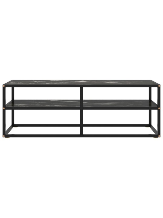TV stolek černý s černým mramorovým sklem 120 x 40 x 40 cm