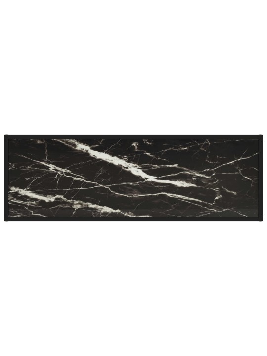 TV stolek černý s černým mramorovým sklem 120 x 40 x 40 cm