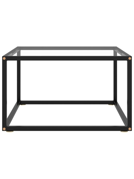 Konferenční stolek černý s tvrzeným sklem 60 x 60 x 35 cm