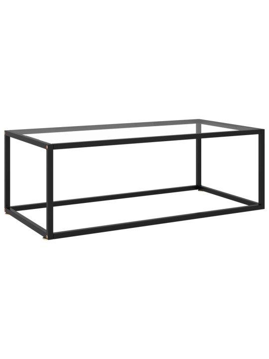 Konferenční stolek černý s tvrzeným sklem 100 x 50 x 35 cm
