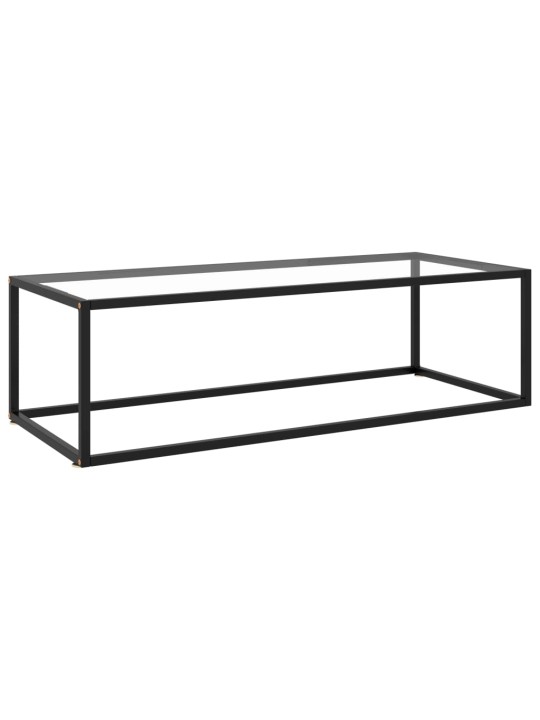 Konferenční stolek černý s tvrzeným sklem 120 x 50 x 35 cm