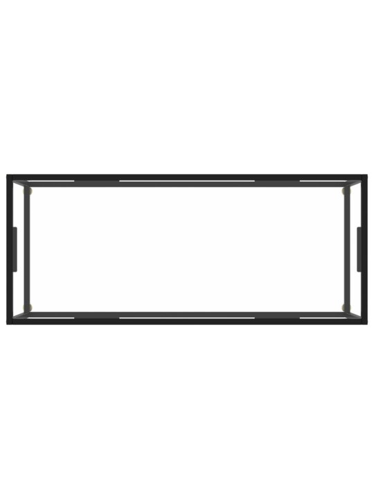 Konferenční stolek černý s tvrzeným sklem 120 x 50 x 35 cm