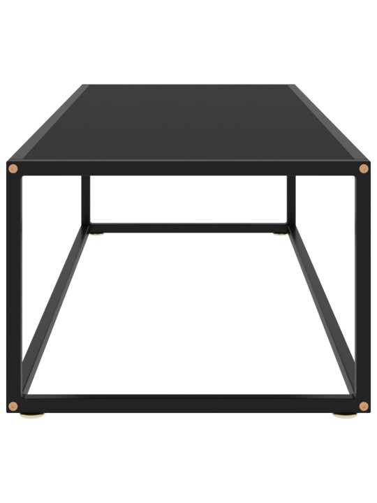 Konferenční stolek černý s černým sklem 120 x 50 x 35 cm