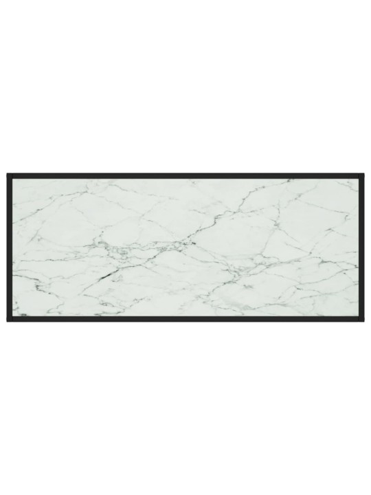 Konferenční stolek černý s bílým mramorovým sklem 120x50x35 cm