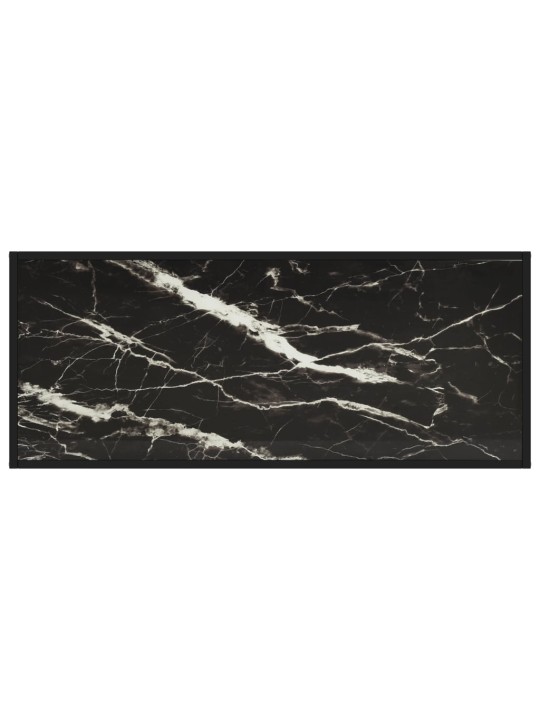 Konferenční stolek černý s černým mramorovým sklem 120x50x35 cm