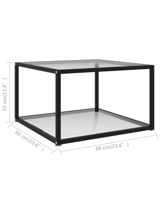 Konferenční stolek průhledný 60 x 60 x 35 cm tvrzené sklo
