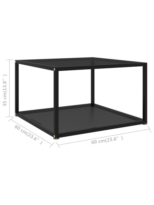 Konferenční stolek černý 60 x 60 x 35 cm tvrzené sklo
