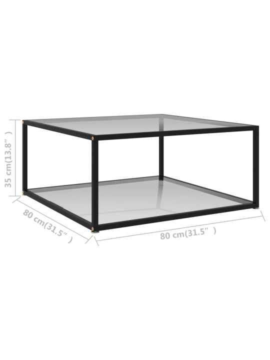 Konferenční stolek průhledný 80 x 80 x 35 cm tvrzené sklo