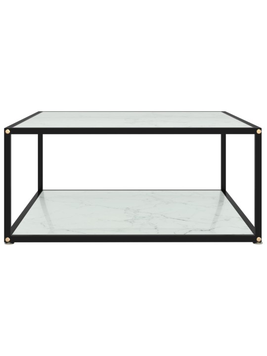 Konferenční stolek bílý 80 x 80 x 35 cm tvrzené sklo