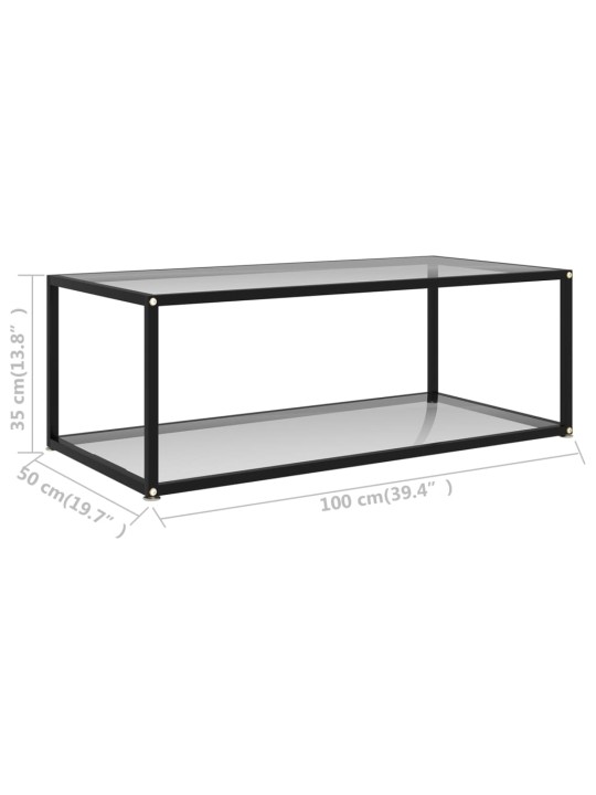 Konferenční stolek průhledný 100 x 50 x 35 cm tvrzené sklo