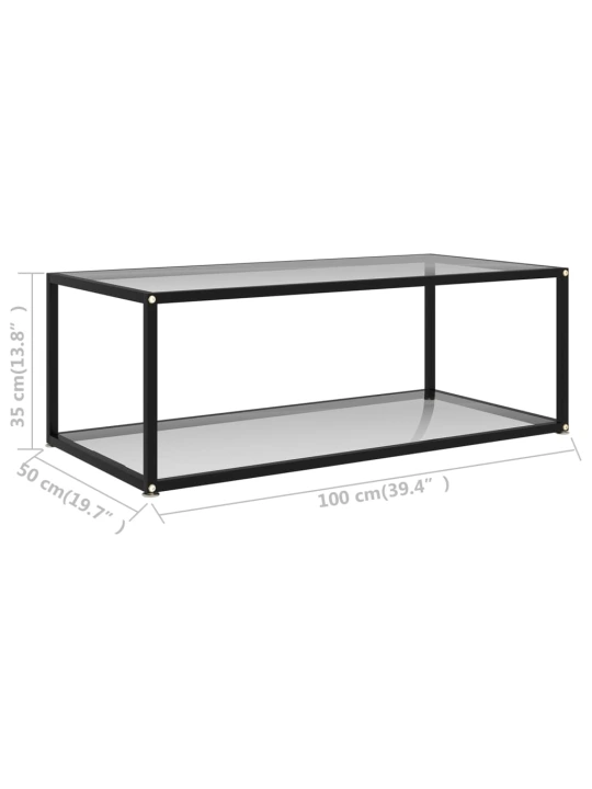 Konferenční stolek průhledný 100 x 50 x 35 cm tvrzené sklo
