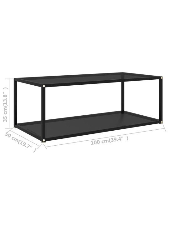 Konferenční stolek černý 100 x 50 x 35 cm tvrzené sklo