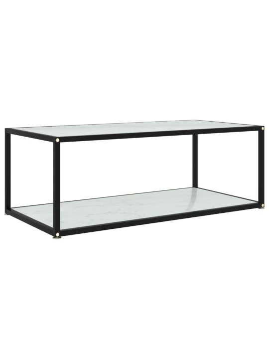 Konferenční stolek bílý 100 x 50 x 35 cm tvrzené sklo