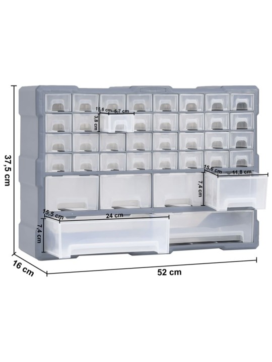 Organizér se 38 zásuvkami 52 x 16 x 37,5 cm