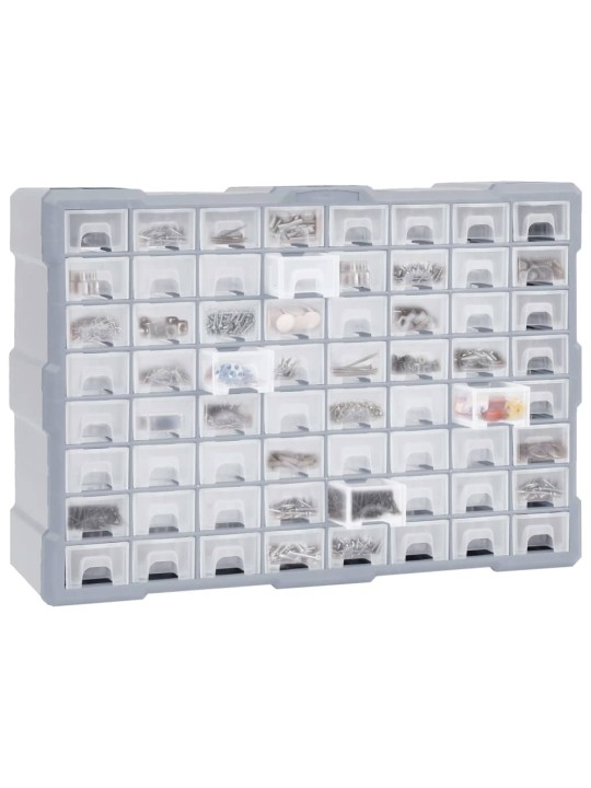 Organizér se 64 zásuvkami 52 x 16 x 37,5 cm