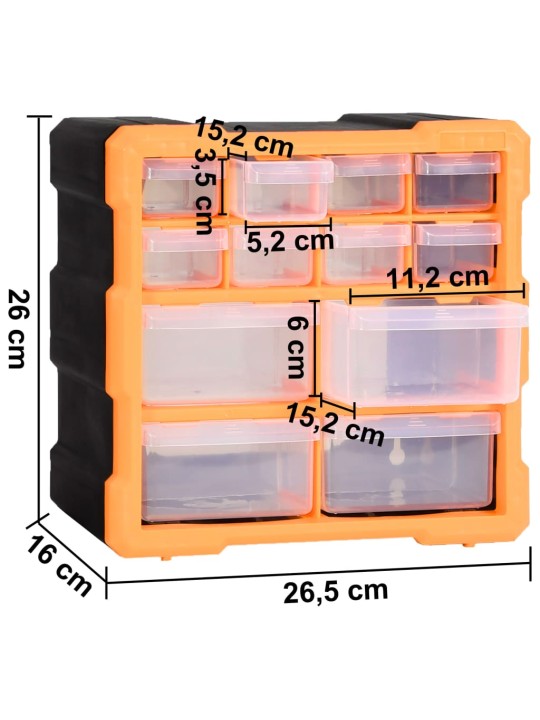 Organizéry s 12 zásuvkami 2 ks 26,5 x 16 x 26 cm