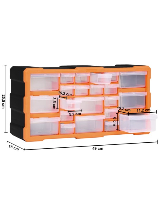 Organizér se 22 zásuvkami 49 x 16 x 25,5 cm