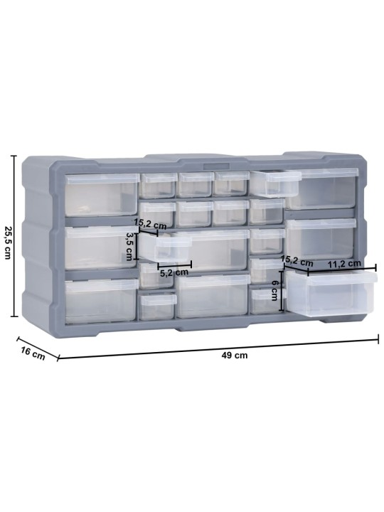 Organizér se 22 zásuvkami 49 x 16 x 25,5 cm