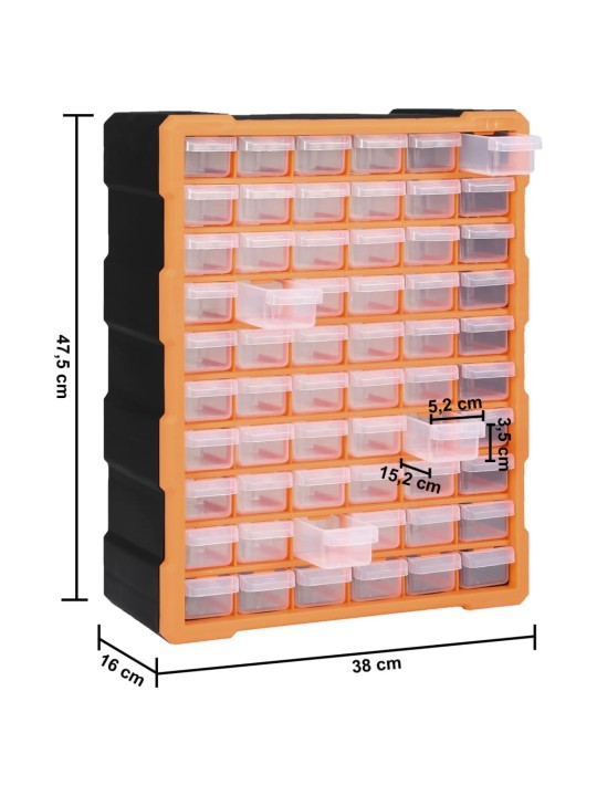 Organizér se 60 zásuvkami 38 x 16 x 47,5 cm