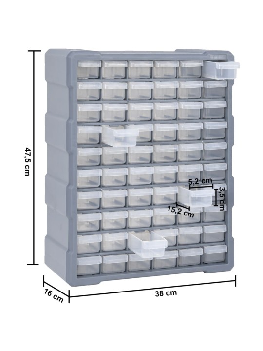 Organizér se 60 zásuvkami 38 x 16 x 47,5 cm