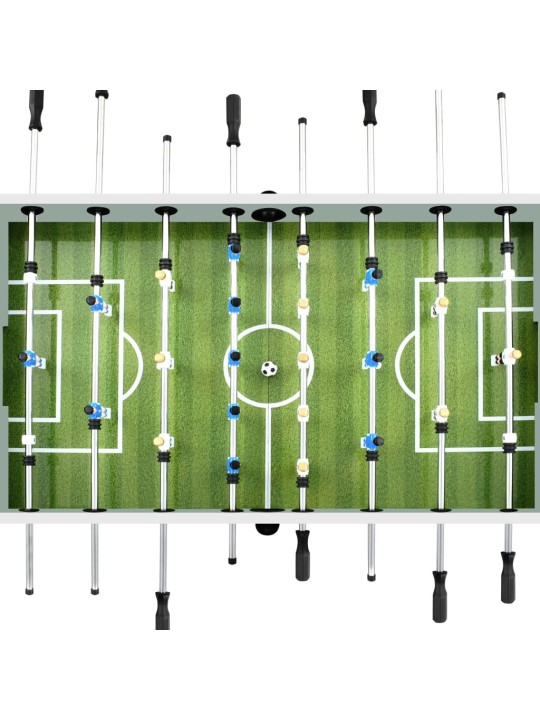 Stolní fotbal ocel 60 kg 140 x 74,5 x 87,5 cm bílý