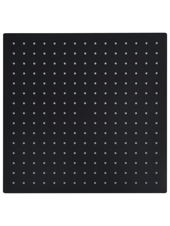 Dešťová sprchová hlavice nerezová ocel 40x40 cm čtvercová černá
