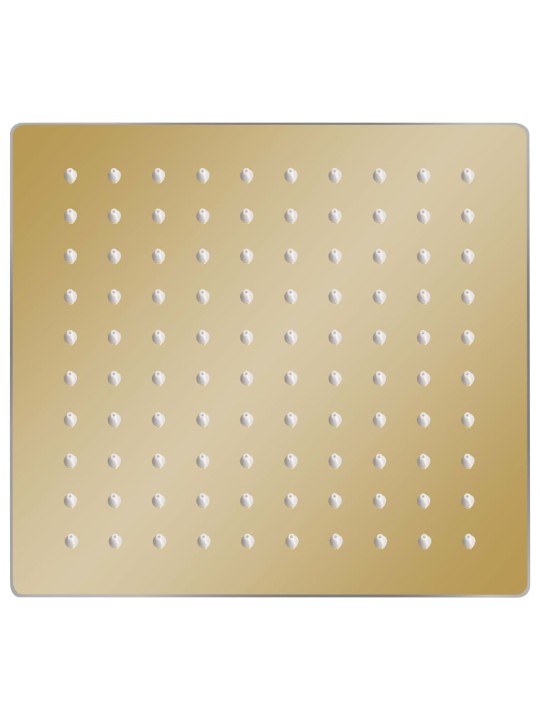 Dešťová sprchová hlavice nerezová ocel 20x20 cm čtvercová zlatá