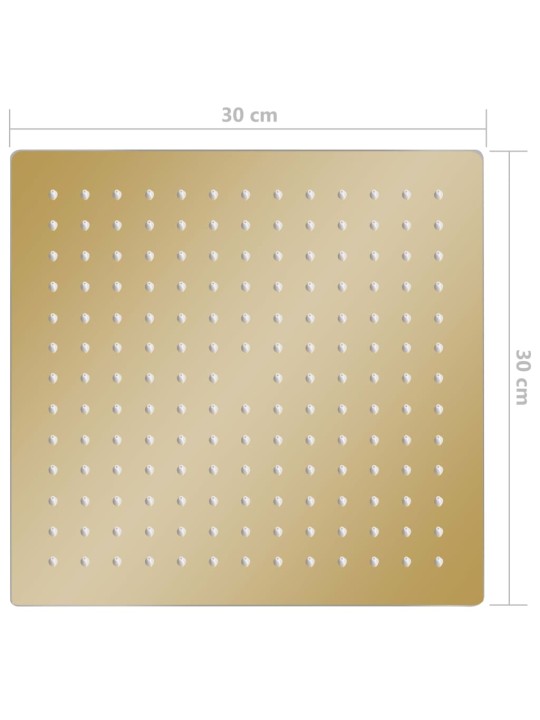 Dešťová sprchová hlavice nerezová ocel 30x30 cm čtvercová zlatá