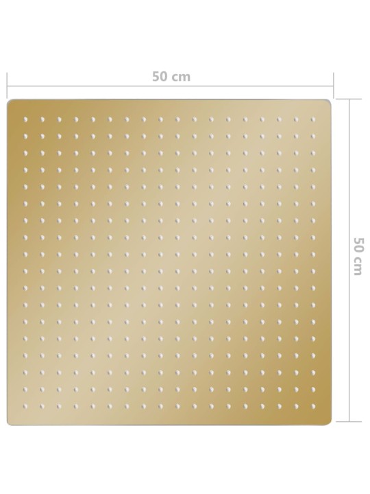 Dešťová sprchová hlavice nerezová ocel 50x50 cm čtvercová zlatá