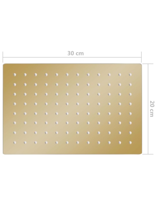 Dešťová sprchová hlavice nerezová ocel 30x20 cm obdélník zlatá