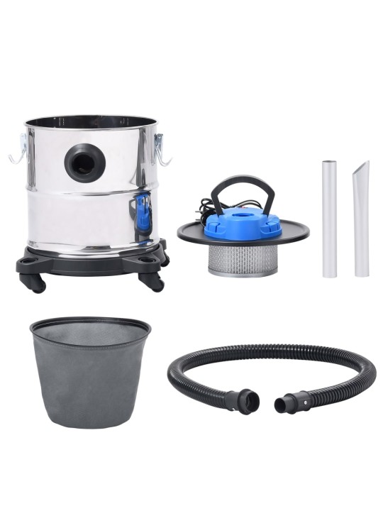 Vysavač na popel s HEPA filtrem 1200 W 20 l nerezová ocel