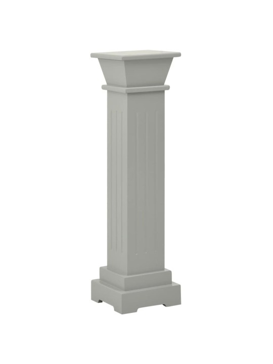 Stojan na květiny klasický čtvercový sloup šedý 17x17x66 cm MDF
