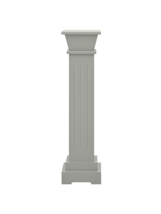 Stojan na květiny klasický čtvercový sloup šedý 17x17x66 cm MDF