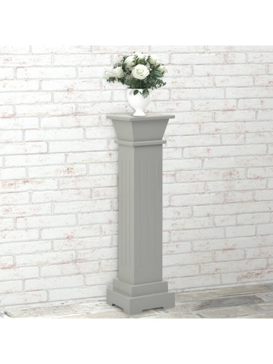 Stojan na květiny klasický čtvercový sloup šedý 17x17x66 cm MDF