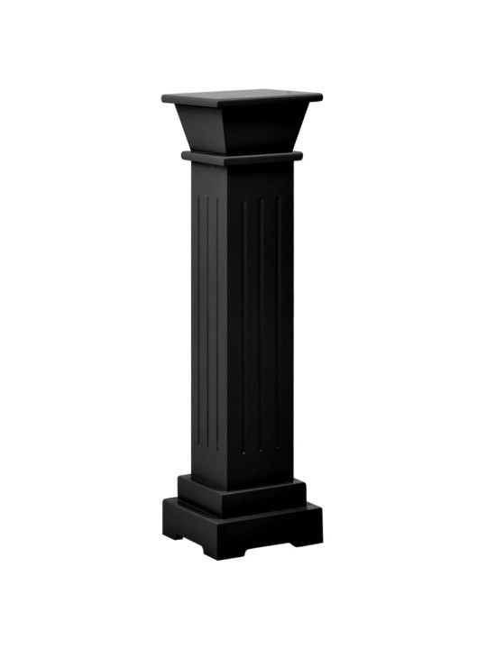 Stojan na květiny klasický čtvercový sloup černý 17x17x66cm MDF