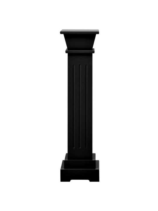 Stojan na květiny klasický čtvercový sloup černý 17x17x66cm MDF