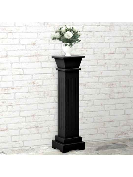 Stojan na květiny klasický čtvercový sloup černý 17x17x66cm MDF