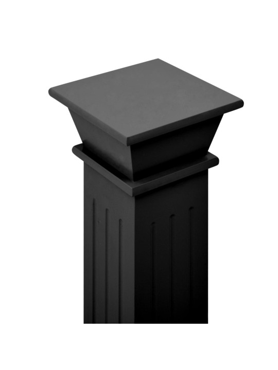Stojan na květiny klasický čtvercový sloup černý 17x17x66cm MDF