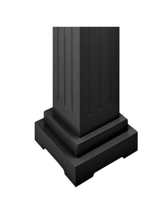 Stojan na květiny klasický čtvercový sloup černý 17x17x66cm MDF