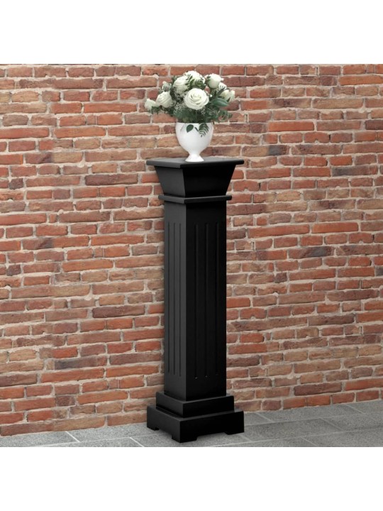 Stojan na květiny klasický čtvercový sloup černý 17x17x66cm MDF