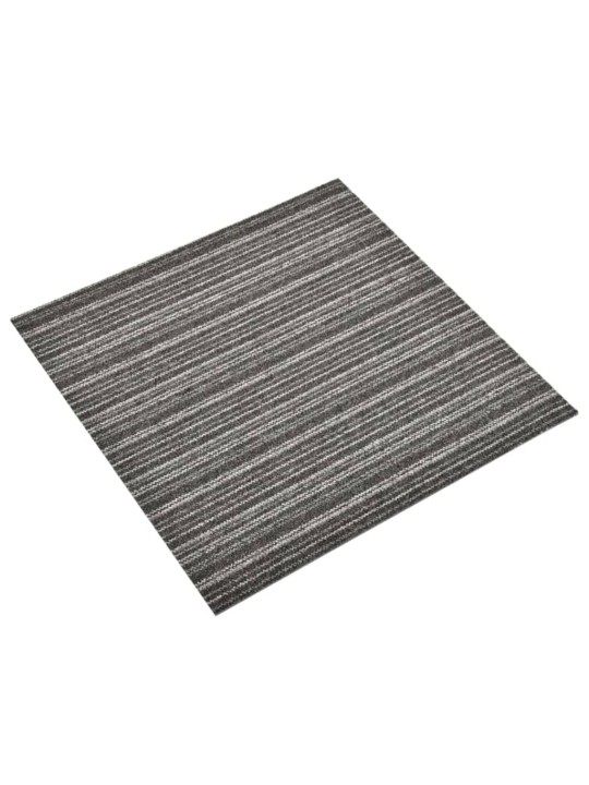 Kobercové podlahové dlaždice 20ks 5m² 50x50 cm proužky antracit