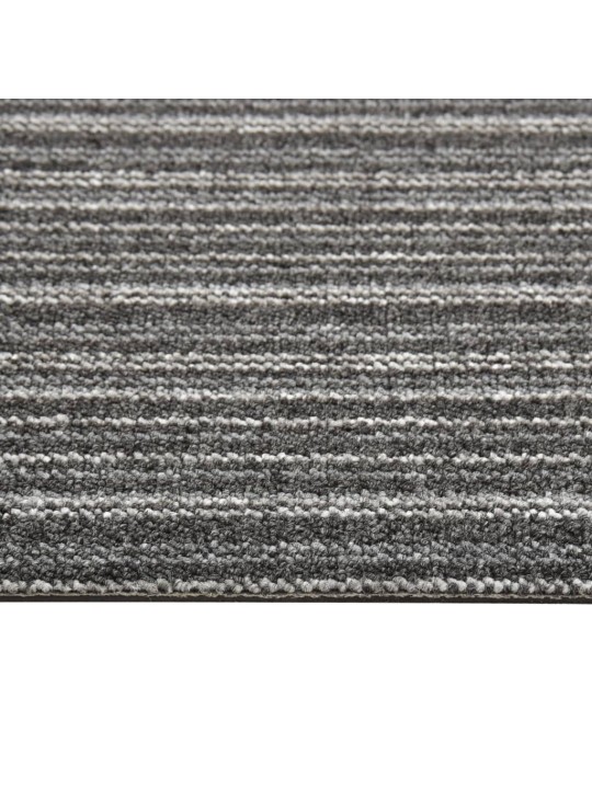 Kobercové podlahové dlaždice 20ks 5m² 50x50 cm proužky antracit