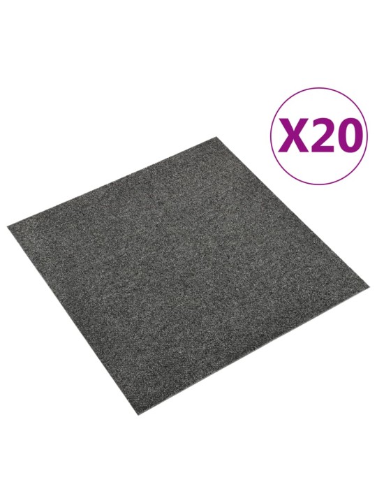 Kobercové podlahové dlaždice 20 ks 5 m² 50 x 50 cm antracit