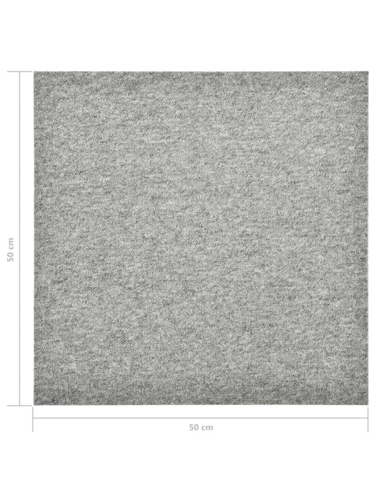 Kobercové podlahové dlaždice 20 ks 5 m² 50 x 50 cm světle šedé