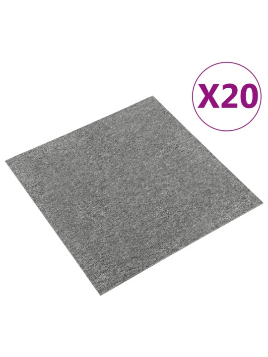 Kobercové podlahové dlaždice 20 ks 5 m² 50 x 50 cm šedé